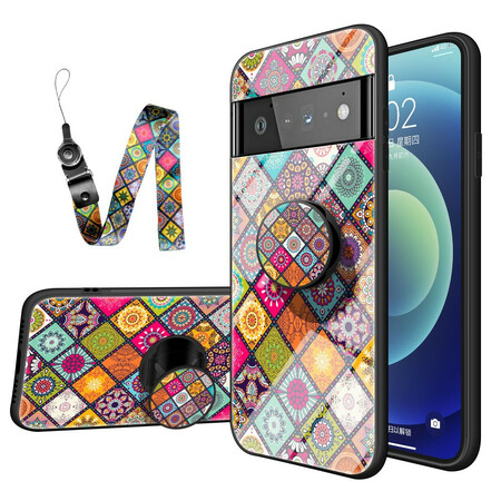 Google Pixel 6 Pro Case Magnetische Patchwork Stand