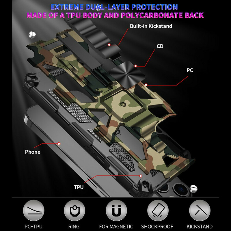 iPhone 13 Pro Camouflage Verwijderbare Case