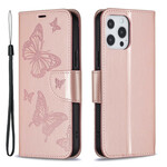 Hoesje voor iPhone 13 Pro Vlinder afgedrukt Lanyard
