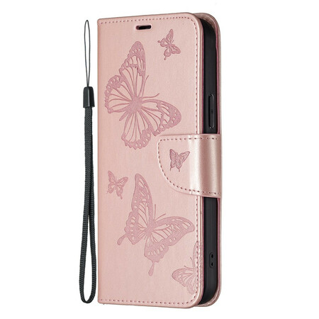 Hoesje voor iPhone 13 Pro Vlinder afgedrukt Lanyard