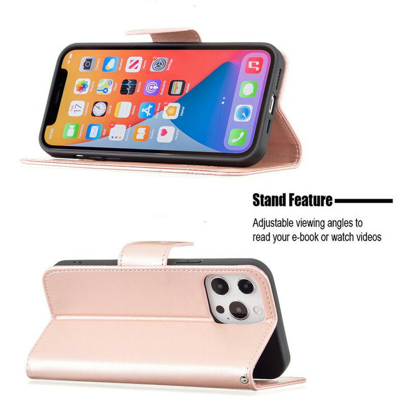 Hoesje voor iPhone 13 Pro Vlinder afgedrukt Lanyard