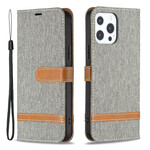 iPhone 13 Pro stof en leer effect riem case