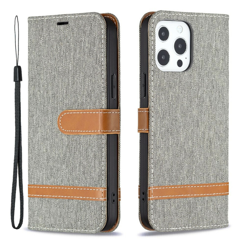 iPhone 13 Pro stof en leer effect riem case