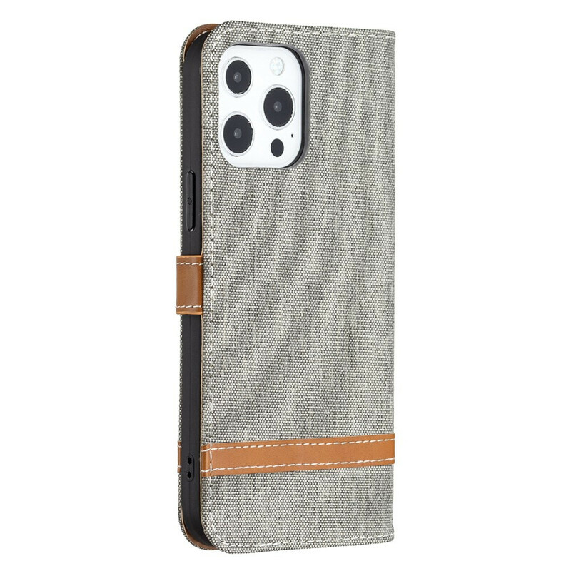 iPhone 13 Pro stof en leer effect riem case