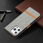 iPhone 13 Pro stof en leer effect riem case