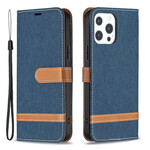 iPhone 13 Pro stof en leer effect riem case