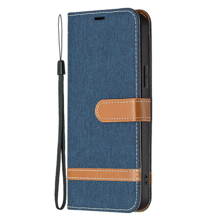 iPhone 13 Pro stof en leer effect riem case
