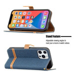 iPhone 13 Pro stof en leer effect riem case