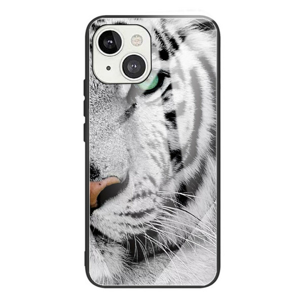 IPhone 13 tijger gehard glazen hoesje