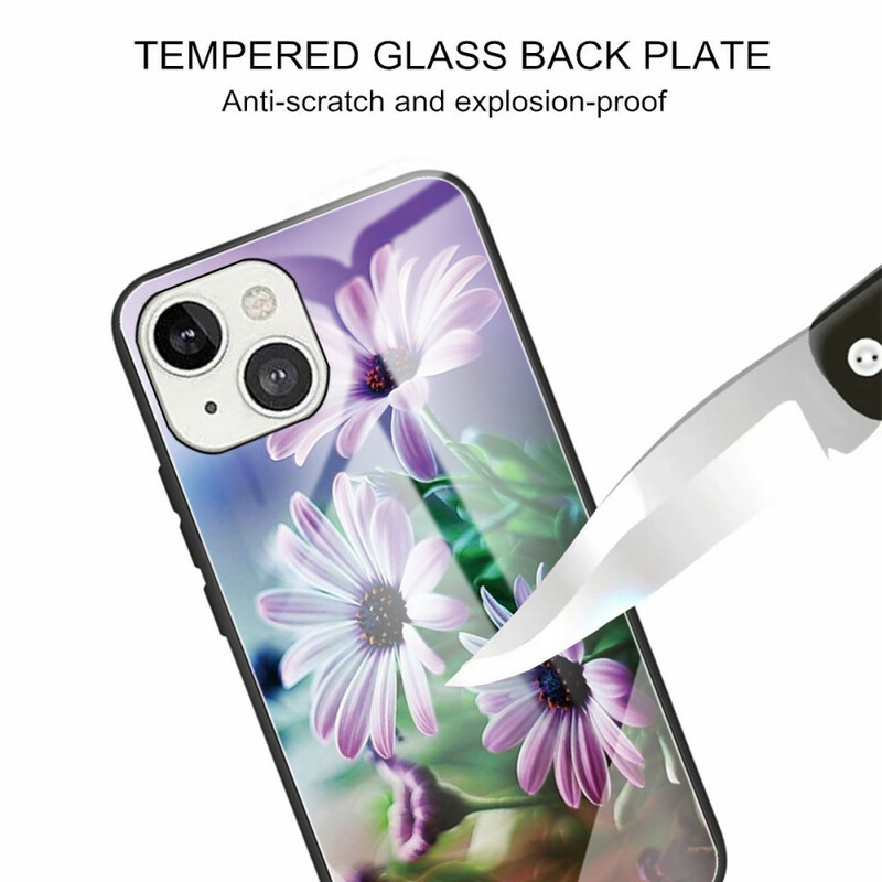 iPhone 13 Geval getemperd glas realistische bloemen