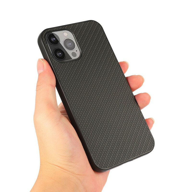 iPhone 13 Pro Max Case Leder Effect Koolstofvezel Textuur