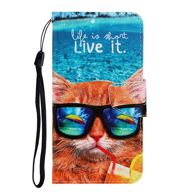 iPhone 13 Cat Live It Strap Case