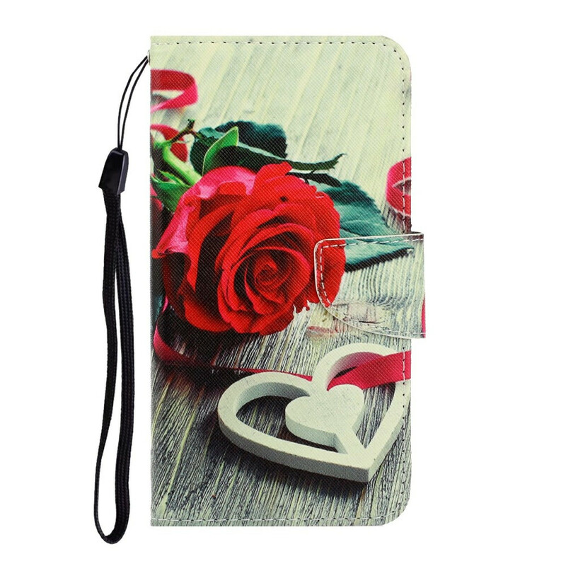 iPhone 13 Roze Romantisch Lanyard Hoesje