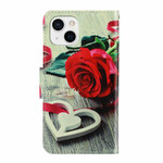 iPhone 13 Roze Romantisch Lanyard Hoesje