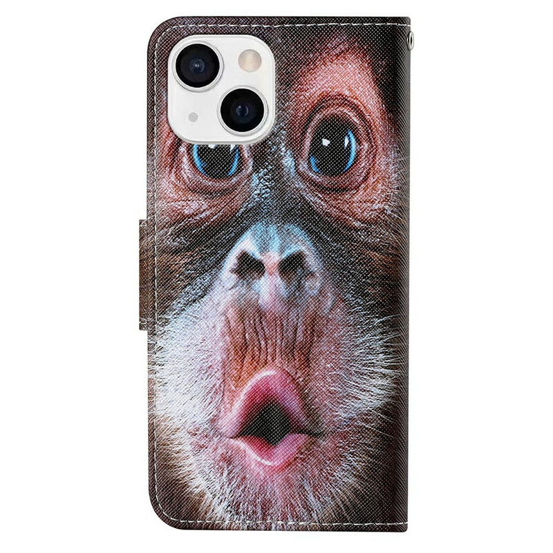 Etui voor iPhone 13 Monkey met sleutelkoord
