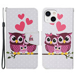 iPhone 13 Uil Familie Hoesje met Lanyard