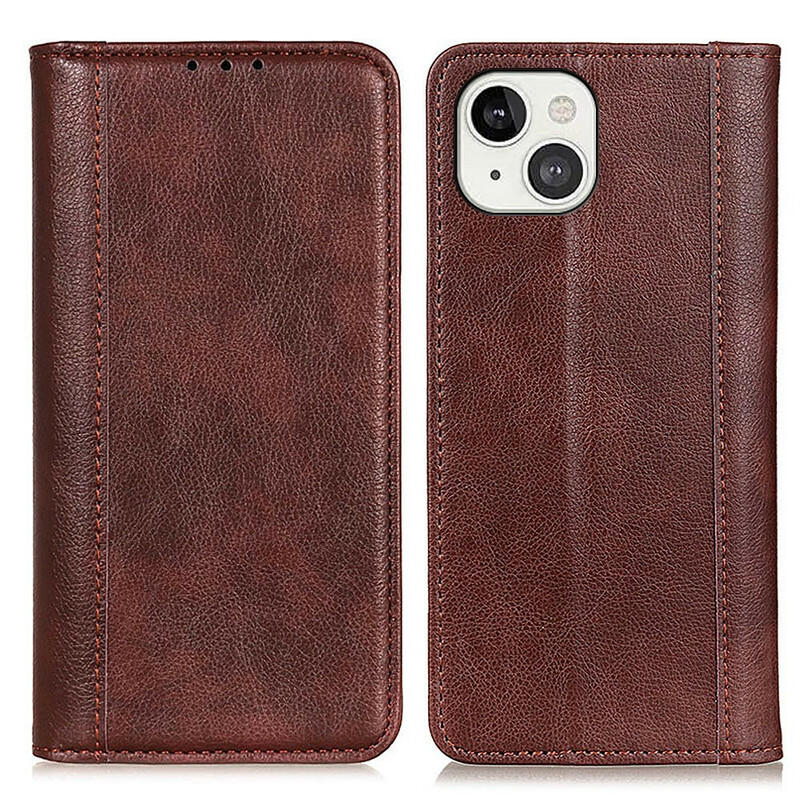 Flip Cover iPhone 13 leer Split Elegance