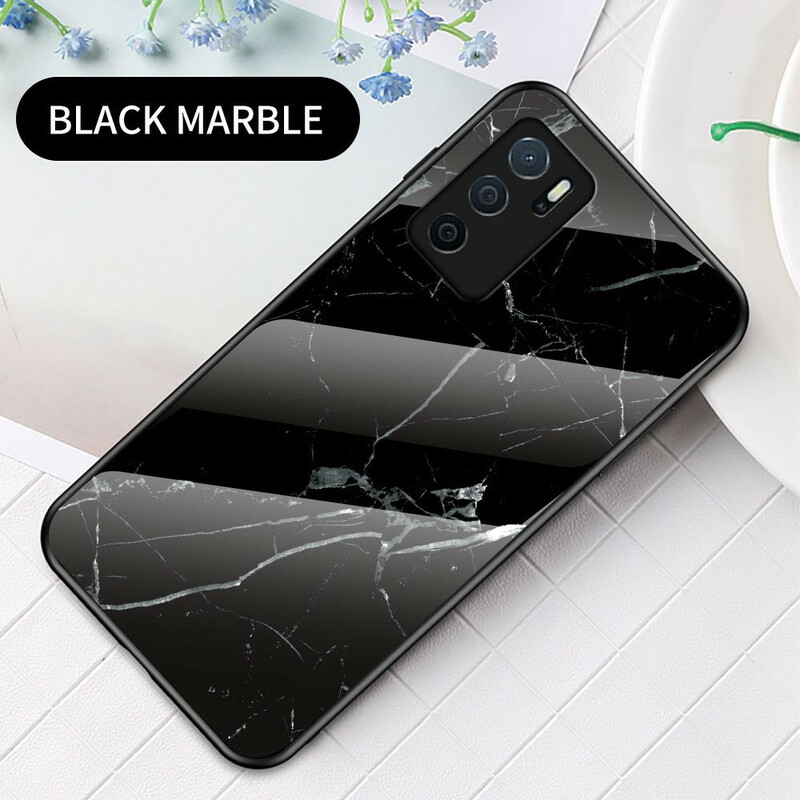 Oppo A16 / A16s marmeren kleuren gehard glas Case