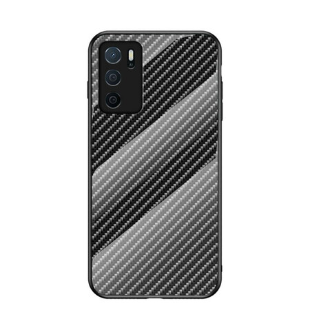 Oppo A16 / A16s Carbon Fiber gehard glas case
