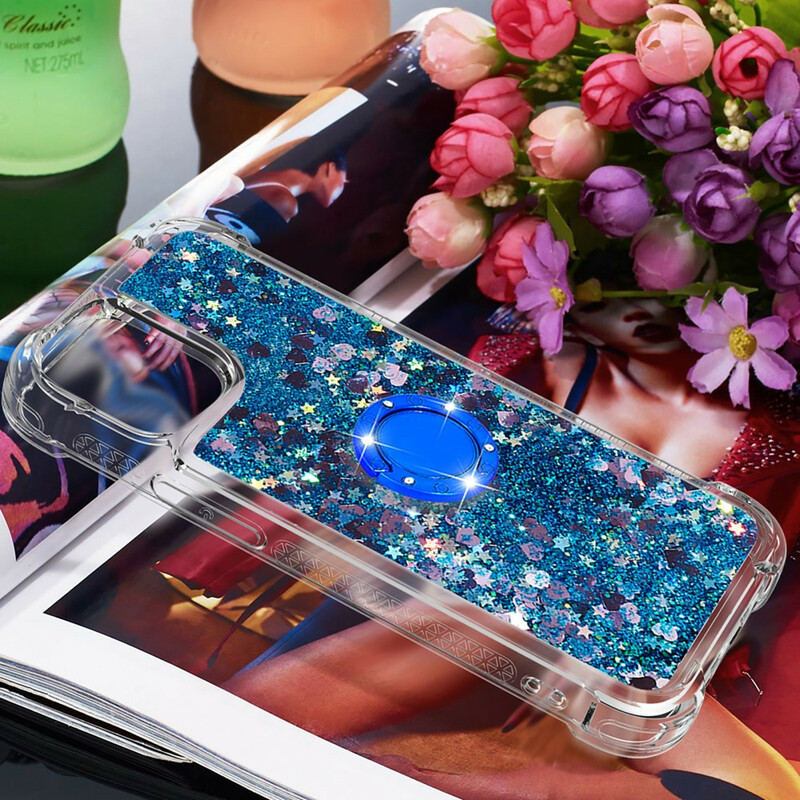iPhone 13 Glitter Hoesje met Stand Ring