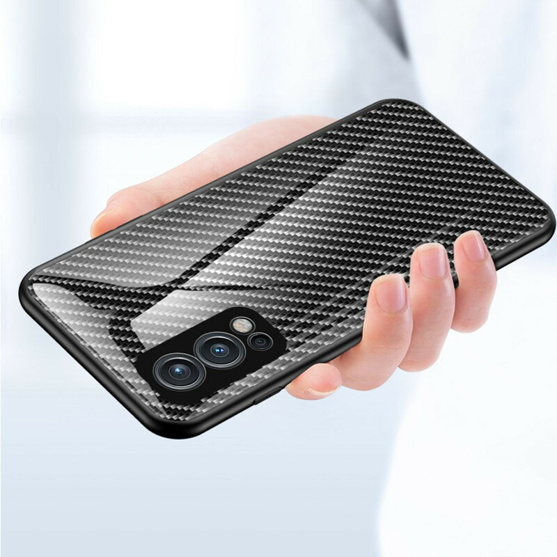 OnePlus Nord 2 5G Carbon Fiber gehard glas zaak