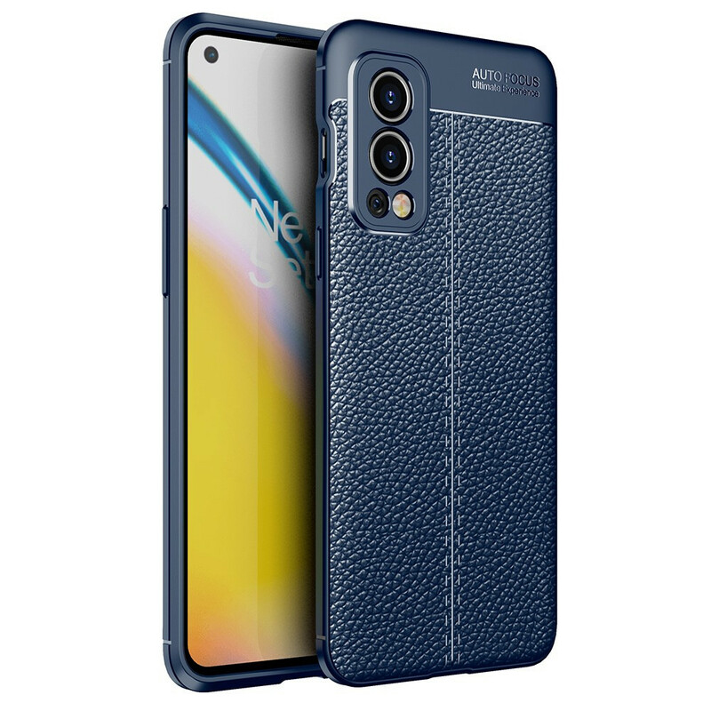 OnePlus Nord 2 5G leer effect case lychee dubbele lijn