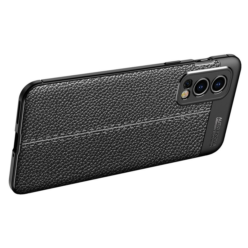 OnePlus Nord 2 5G leer effect case lychee dubbele lijn