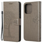 Beschermhoes voor iPhone 13 Boom en Uilen met sleutelkoord