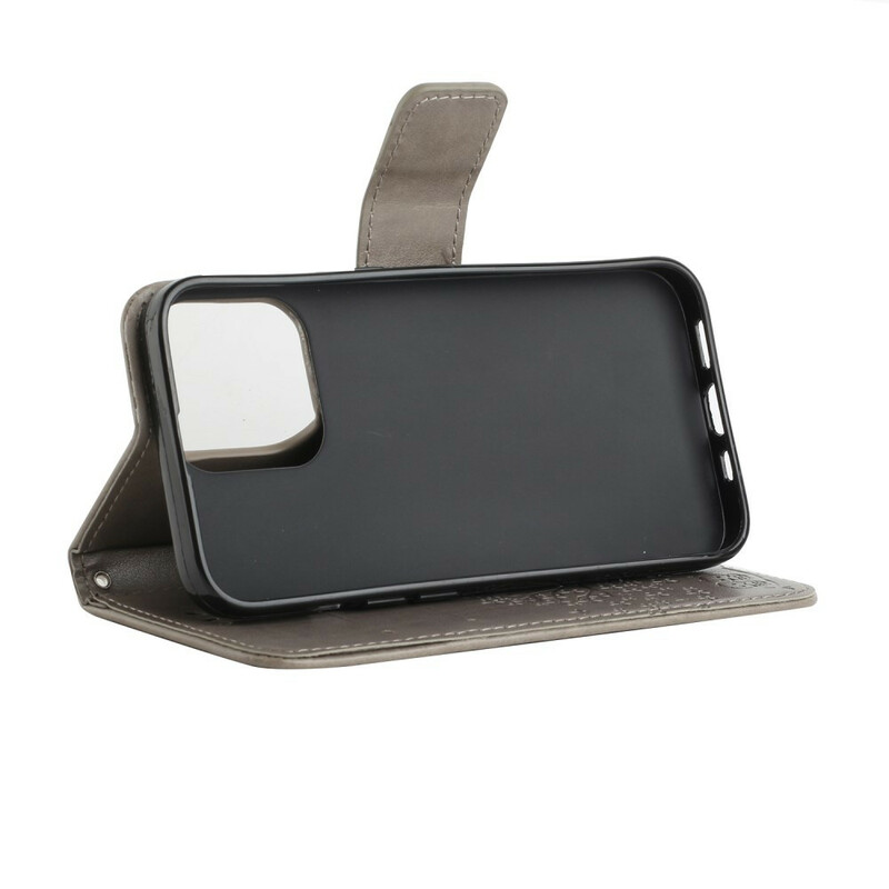 Beschermhoes voor iPhone 13 Boom en Uilen met sleutelkoord