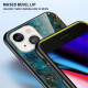 iPhone 13 geval marmeren kleuren gehard glas