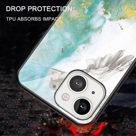 iPhone 13 geval marmeren kleuren gehard glas