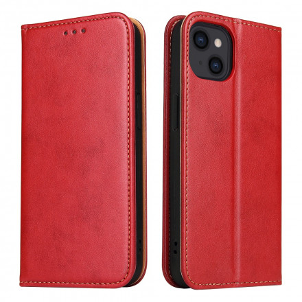 Flip Cover iPhone 13 Leer Textuur