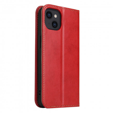 Flip Cover iPhone 13 Leer Textuur