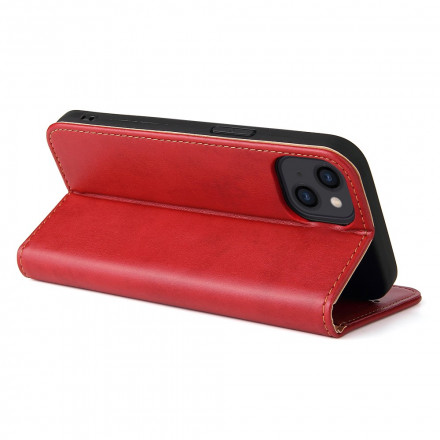 Flip Cover iPhone 13 Leer Textuur