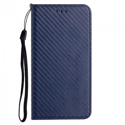 Flip Cover iPhone 13 Carbon Fiber met riem