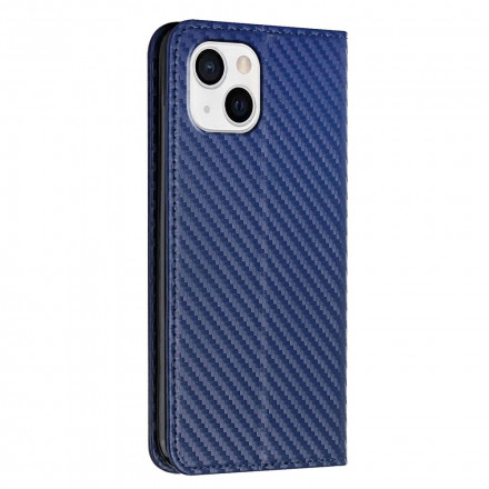 Flip Cover iPhone 13 Carbon Fiber met riem