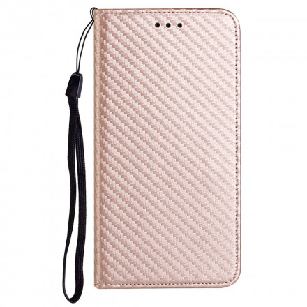 Flip Cover iPhone 13 Carbon Fiber met riem