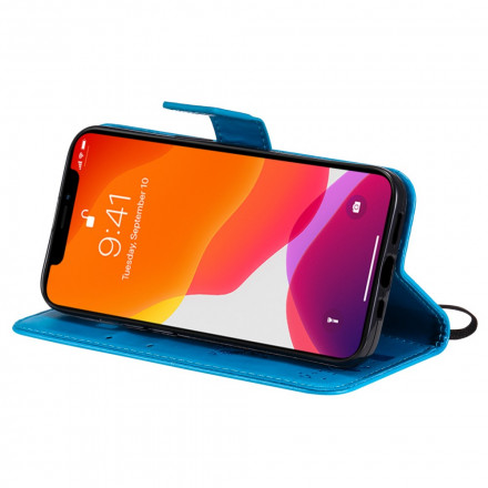 Hoesje voor iPhone 13 Boom en kat met sleutelkoord