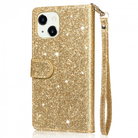Hoesje voor iPhone 13 Glitter Portemonnee