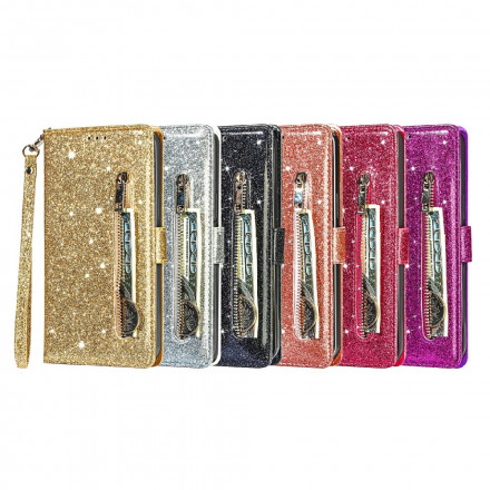 Hoesje voor iPhone 13 Glitter Portemonnee