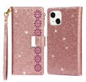 Case iPhone 13 Glitter Portemonnee Zip
