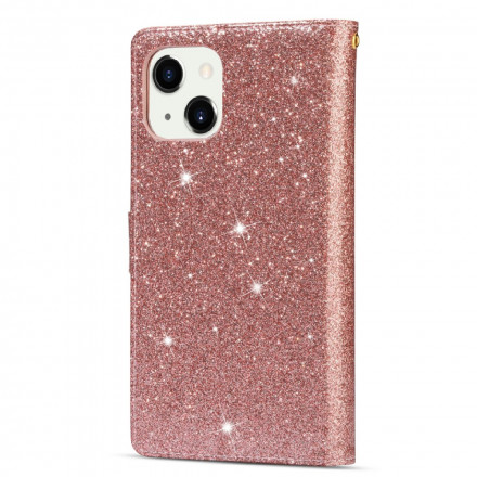 Case iPhone 13 Glitter Portemonnee Zip