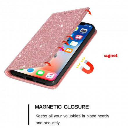 Flip Cover iPhone 13 Stijl Glitter