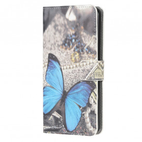 Hoesje Motorola Edge 20 Lite Vlinder Blauw