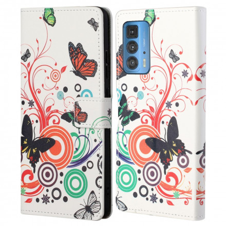Hoesje Motorola Edge 20 Pro Vlinders en Bloemen