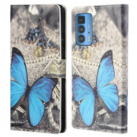 Hoesje Motorola Edge 20 Pro Vlinderblauw