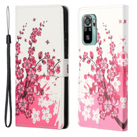 Xiaomi Redmi 10 hoesje met tropische bloemen