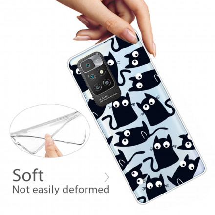 Xiaomi Redmi 10 Cover Meervoudige Zwarte Katten