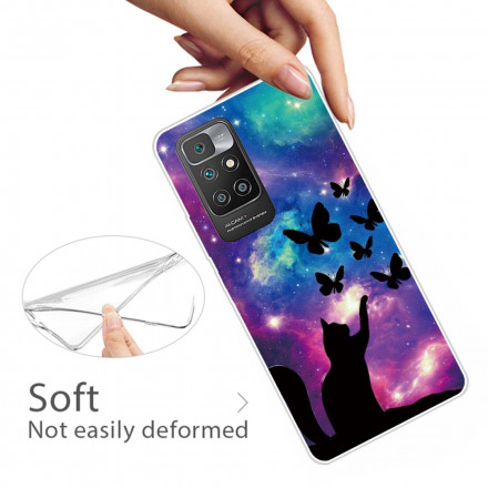 Xiaomi Redmi 10 Case Kat en vlinders in de ruimte