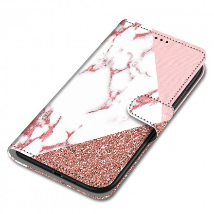 Xiaomi Redmi 10 Driehoek Marble Glitter Case